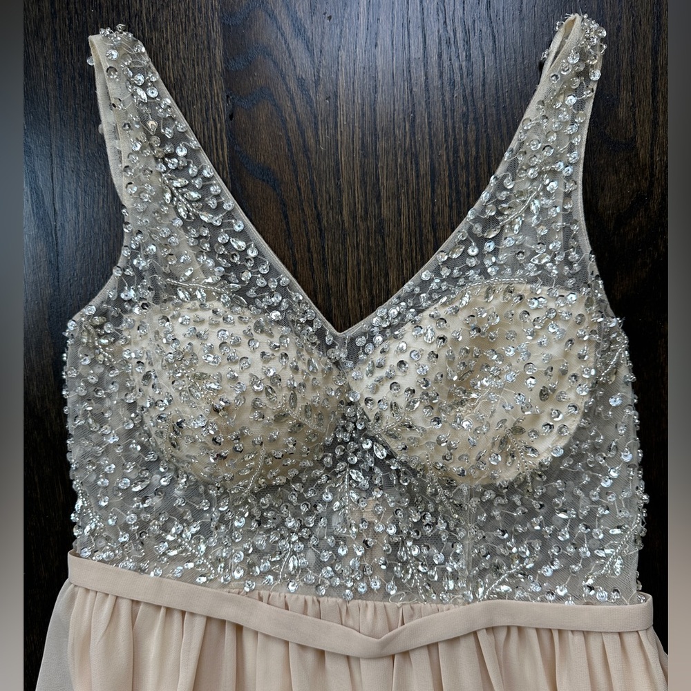 Jjs House Floor Length Front Split Champagne Dress - image 4